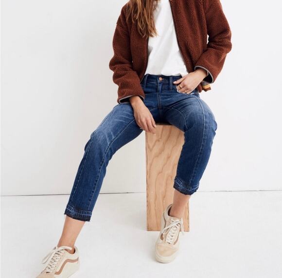 Madewell Denim - Madewell The High-Rise Slim Boyjean Seamed Edition Raw Fray Hem K5240 26